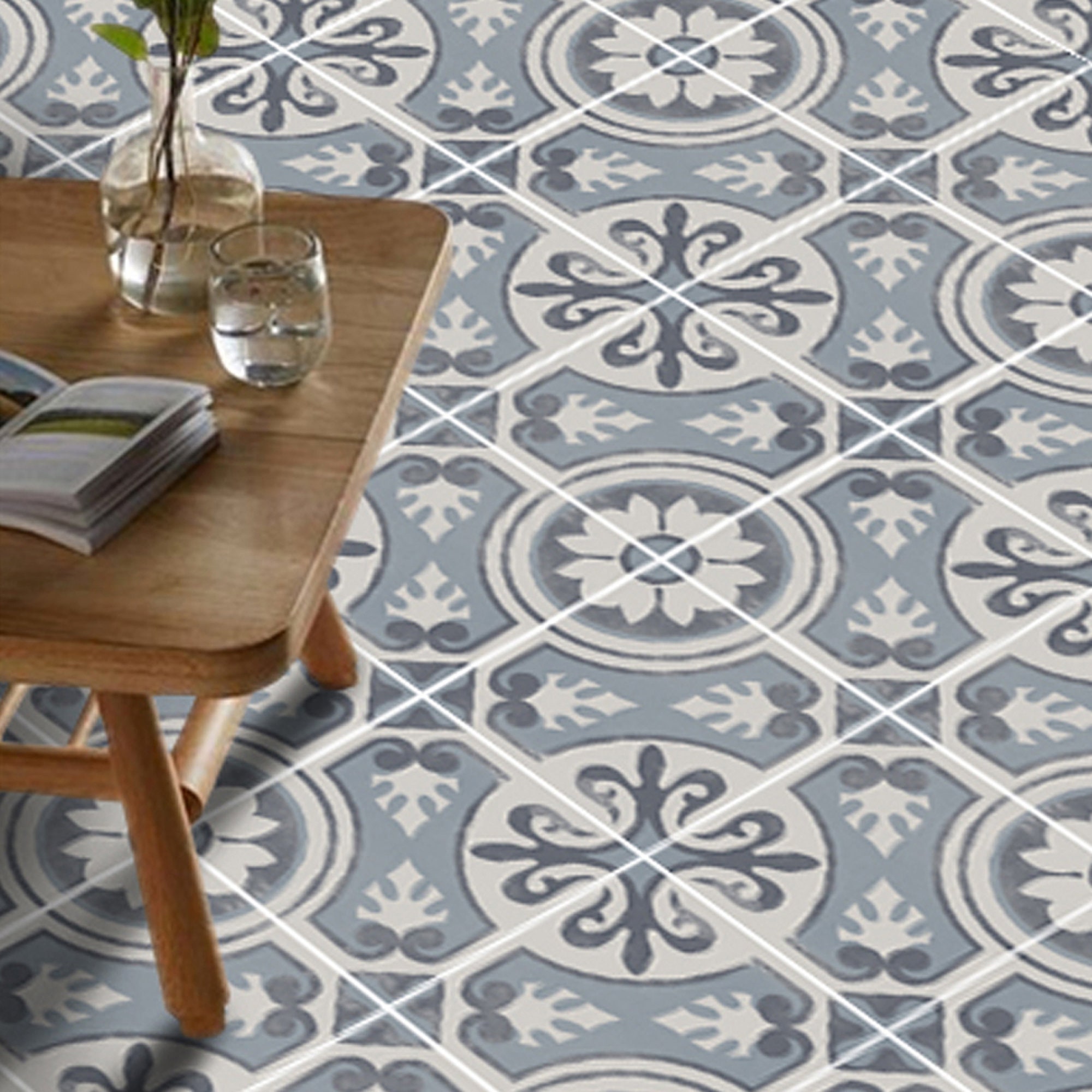 Vinyl Floor Tile Sticker Floor decals Carreaux Ciment Etsy