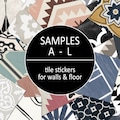 Quadrostyle 3 Tile Sticker Samples (A-L) Free Shiping | Kitchen Backsplash Tile Wall Decal | Bathroom Floor Sticker | Renter Friendly