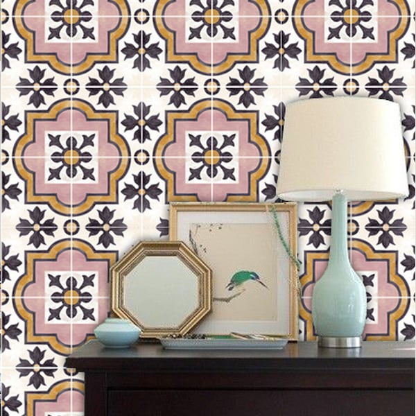 Quadrostyle Syracuse Wallpaper in Rose  Removable Vinyl Wallpaper - Peel & Stick - No Glue, No Mess