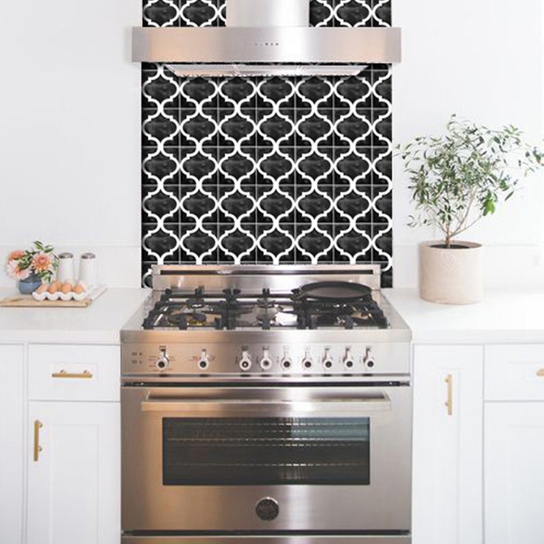 Peel /& Stick Kitchen and Bathroom Splashback Removable Vinyl Wallpaper Zahara Black