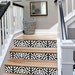 Stair Riser Stickers - Removable Stair Riser Tile Decals - Corona Pack of 6 in Black - Peel & Stick Stair Riser Deco Strips - 48' long 