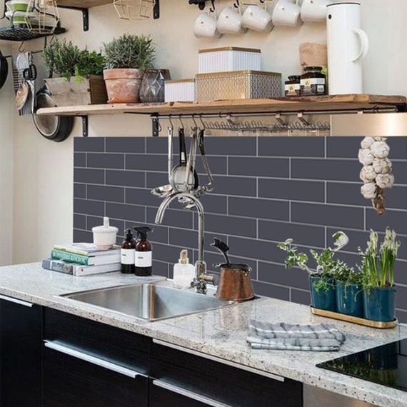 Kitchen and Bathroom Splashback Removable Vinyl Wallpaper Subway