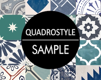 Quadrostyle Individual Sample - Choose Any Design | Kitchen Backsplash Tile Wall Decal | Bathroom Floor Sticker | Renter Friendly