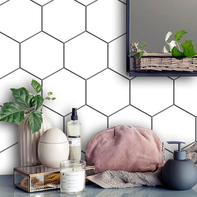 Kitchen And Bathroom Splashback Removable Vinyl Wallpaper Etsy