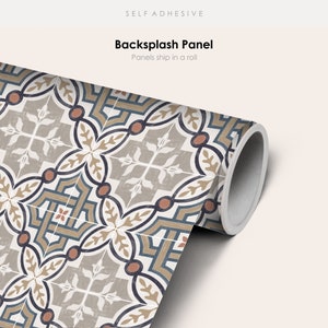 Quadrostyle Kitchen and Bathroom Splashback - Removable Vinyl Wallpaper - Palais - Peel & Stick