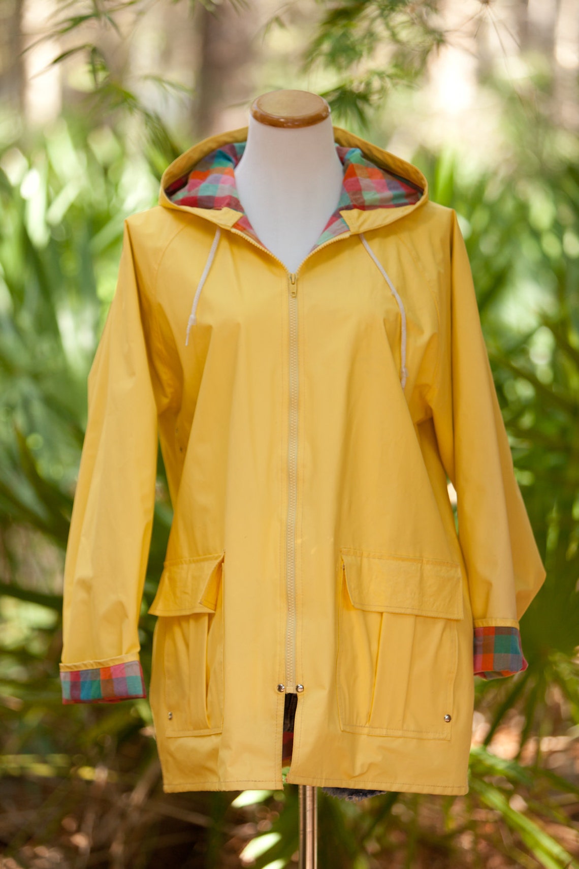 Vintage 70's Misty Harbor Yellow Rain Coat with Hood // Etsy