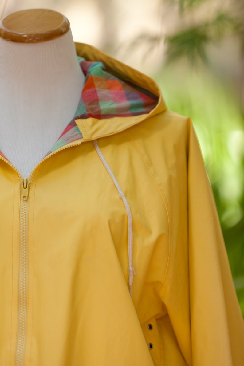 Vintage 70's Misty Harbor Yellow Rain Coat with Hood // Etsy
