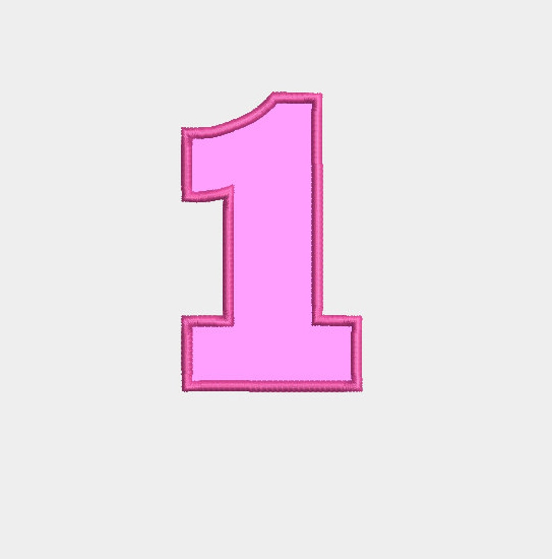Number 1 Applique Embroidery Design INSTANT DOWNLOAD 4x4 Etsy