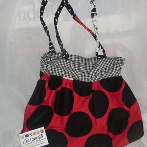 Bolso grande colgar negro y rojo REVERSIBLE imagen 4