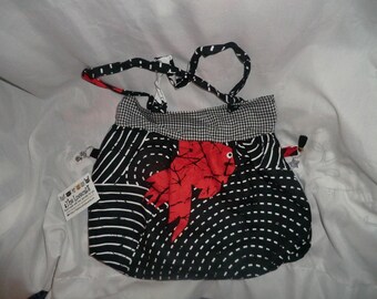 Bolso grande colgar negro y rojo REVERSIBLE