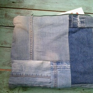 Computer or book bag denim patchwork image 2