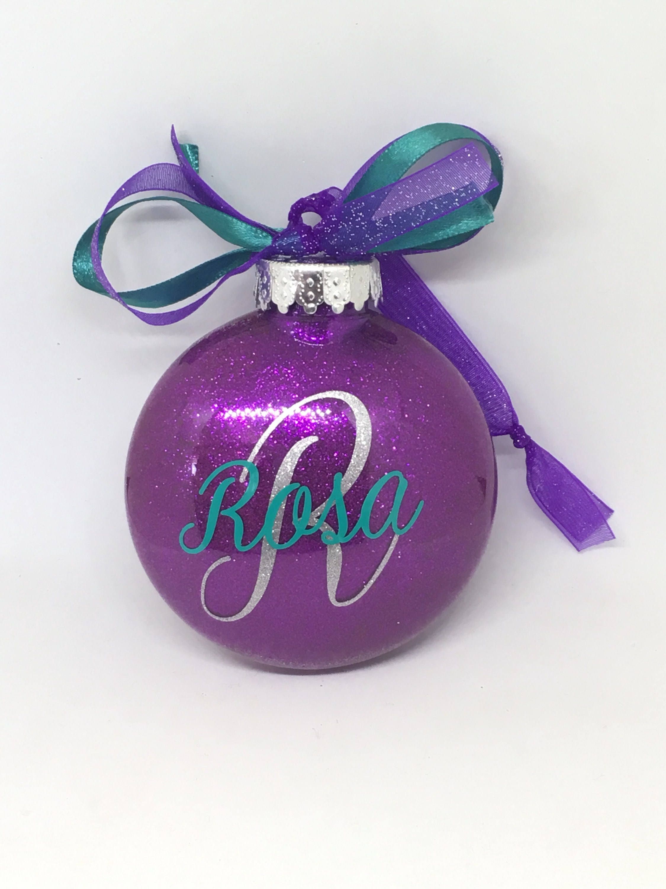 Personalized Glitter ornament personalized christmas Etsy