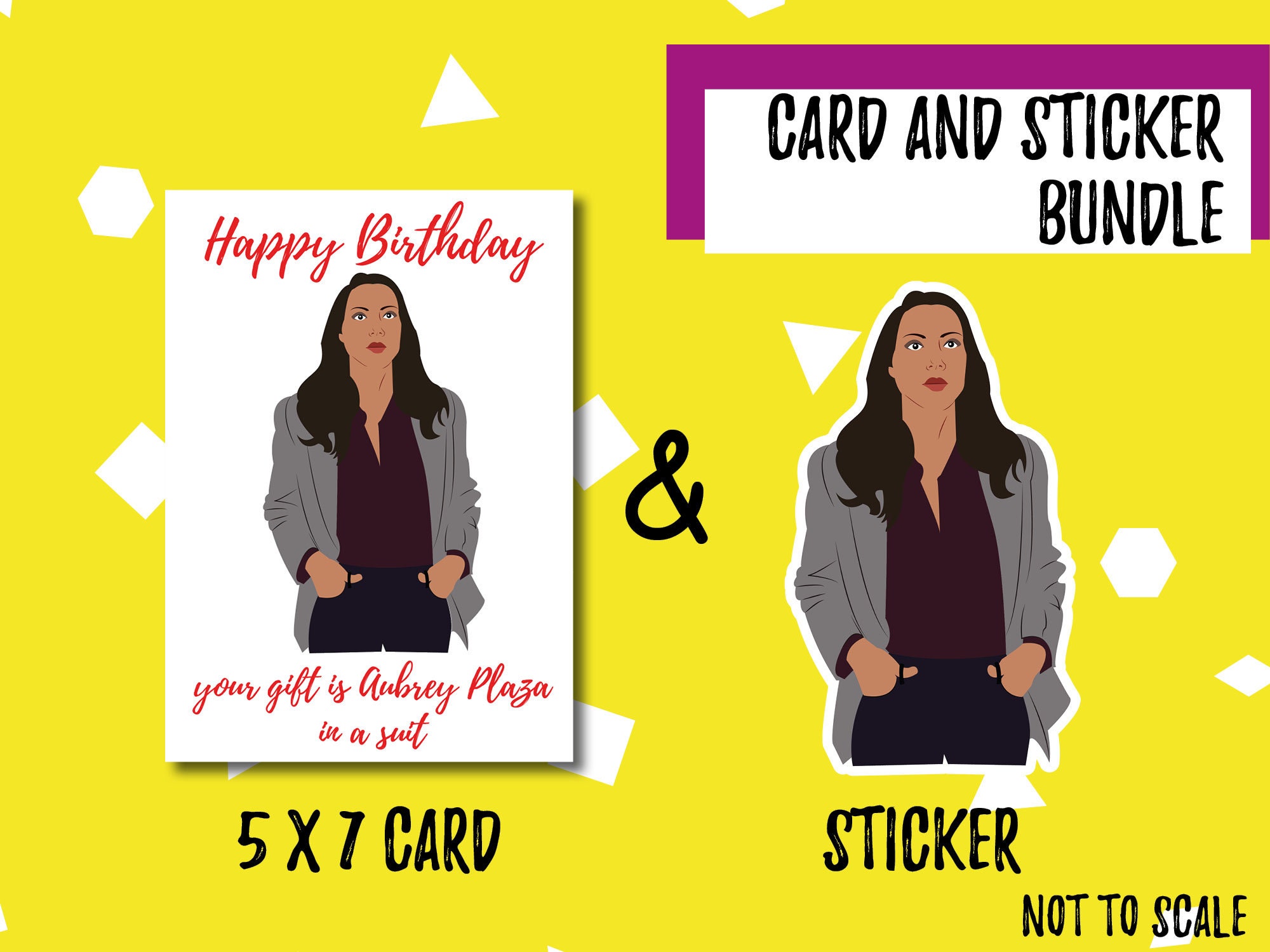Happiest Season Birthday Card Aubrey Plaza in a Suit - Etsy Ireland
