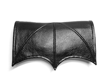 Accordion wallet, Wallet clutch, Necessary clutch wallet, Bat wing, Vegan wallet, Gothic Women Wallet, Black wallet, Goth wallet, Card Slots