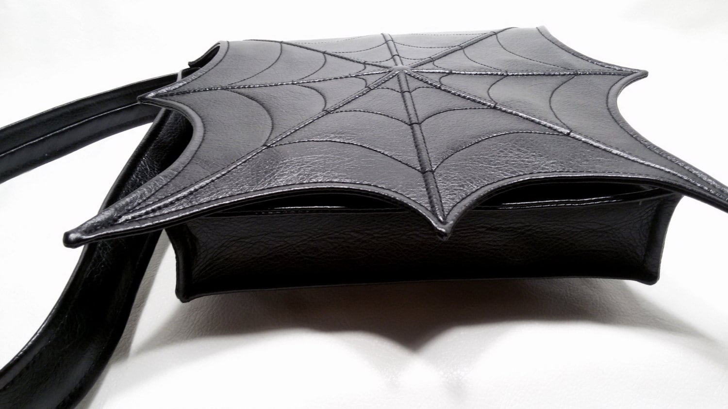 Black Faux Leather Spider  Bag Black Leatherette Spider Etsy Canada