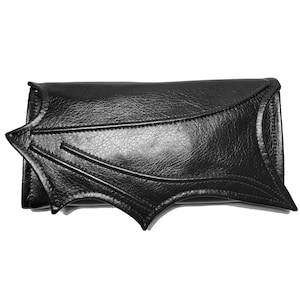 Cartera de mano, Cartera de mano imprescindible, Cartera de acordeón gótica, Ala de murciélago, Cartera vegana, Cartera de mujer, Cartera negra, Cartera gótica, Ranuras para tarjetas