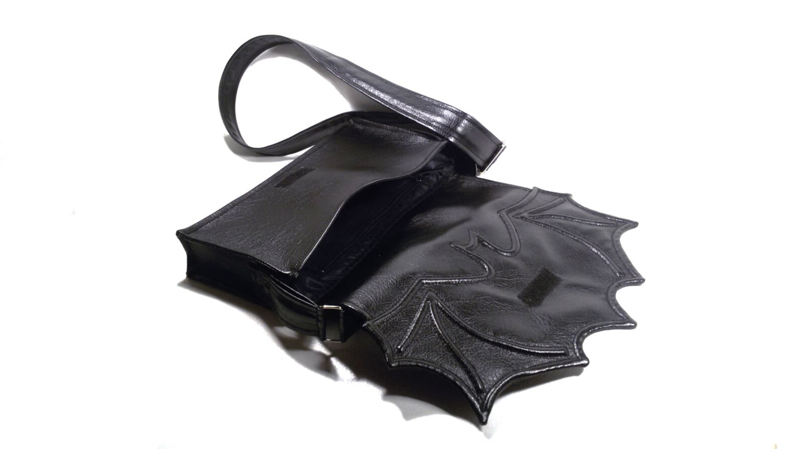 Black Faux Leather Bat Bag Black Leatherette Bat Bag Etsy