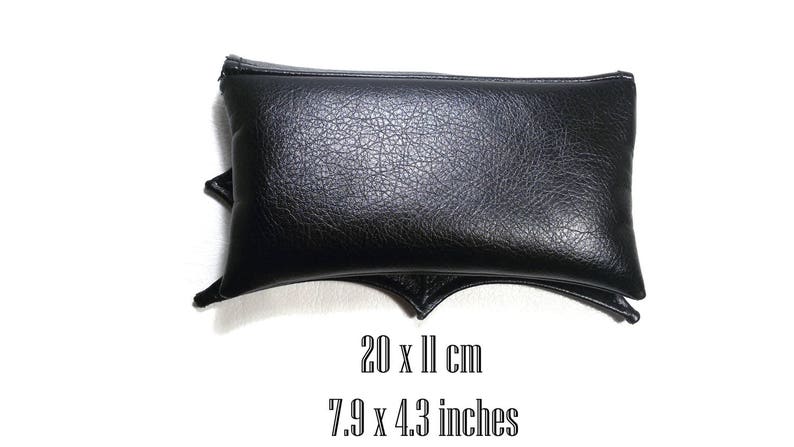 Small clutch bag Black Faux leather bag wallet size bag | Etsy