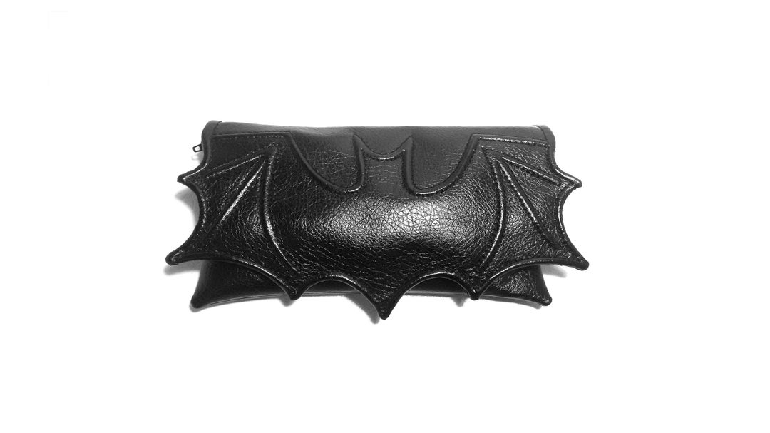 Porte-monnaie Chauve-souris En Cuir PU - Pochette Gothique Pliable Avec Ailes - Porte-clés Ou Accessoire Sac - Dimensions Environ 20 Cm
