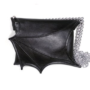 Sac à oreilles noir, sac de tous les jours, similicuir noir, aile de chauve-souris, sac à main de soirée, sac à main végétalien, sac à bandoulière, sac à main noir, sac végétalien, sac à main gothique