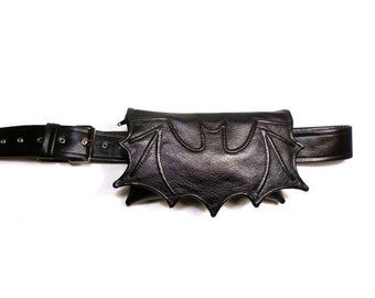 Bat belt bag, Fanny pack, Waist bag, gothic belt bag, hip bag, utility belt, bat belt, vegan, bat waist bag, goth waist bag, festival bag