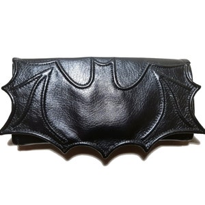 Fledermaus Brieftasche Kupplung, notwendige Clutch Brieftasche, Goth Akkordeon Brieftasche, Fledermaus, Vegan Brieftasche, Frauen Brieftasche, schwarze Brieftasche, Goth Brieftasche, 6 Kartenfächer