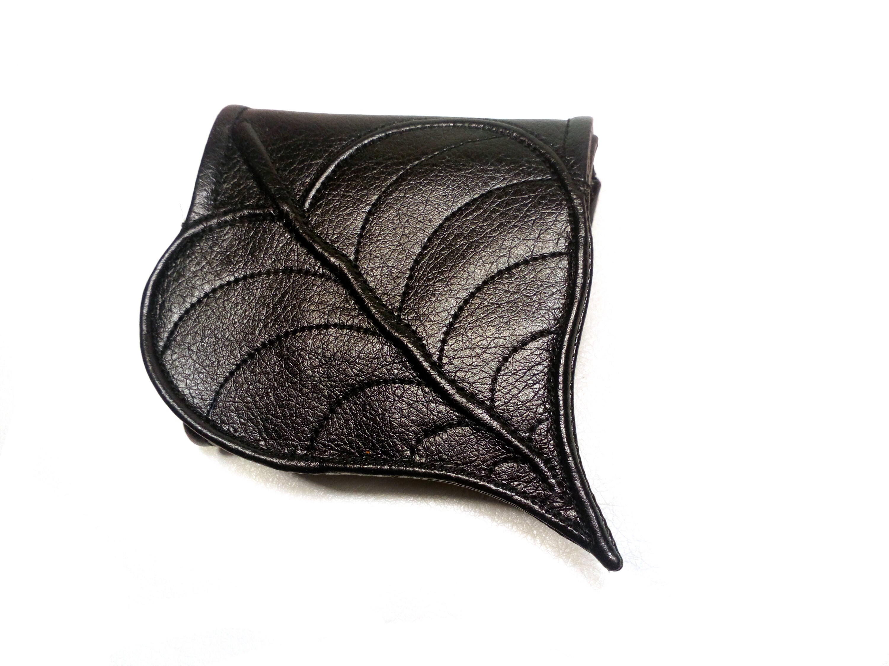 Leaf Black Wallet Women Wallet Vegan Wallet Accordion Etsy Singapore