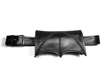 Belt bag, Fanny pack, Waist bag,  hip bag, utility belt, pocket belt, vegan bag, gothic belt , bat wing, belt pouch, waist bag, dark fashion