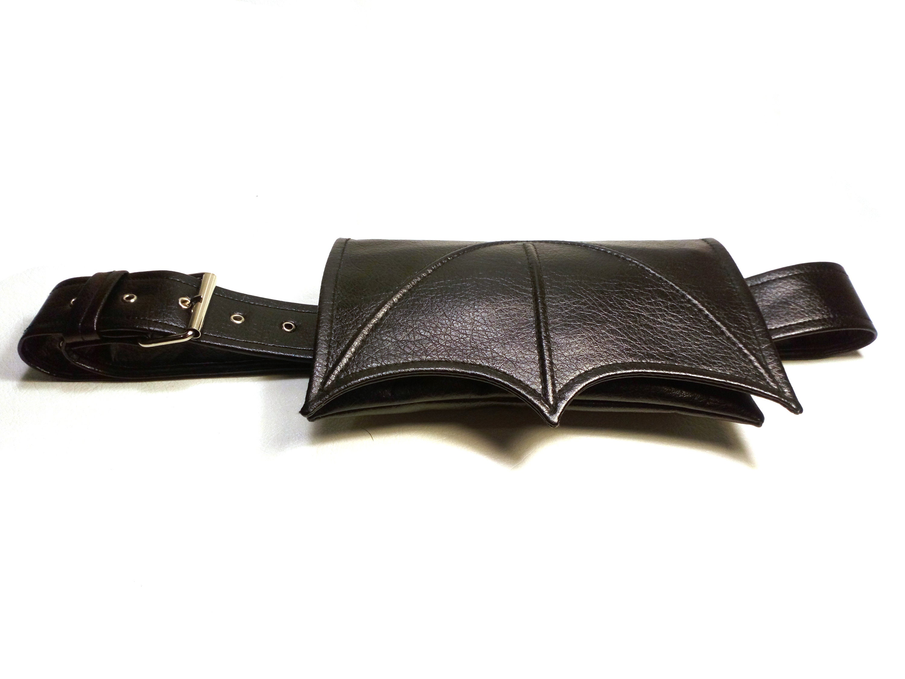 Black hip bag with pockets, pocket belt, wing bag, gothic utility beltBAT  HOLSTER BAG