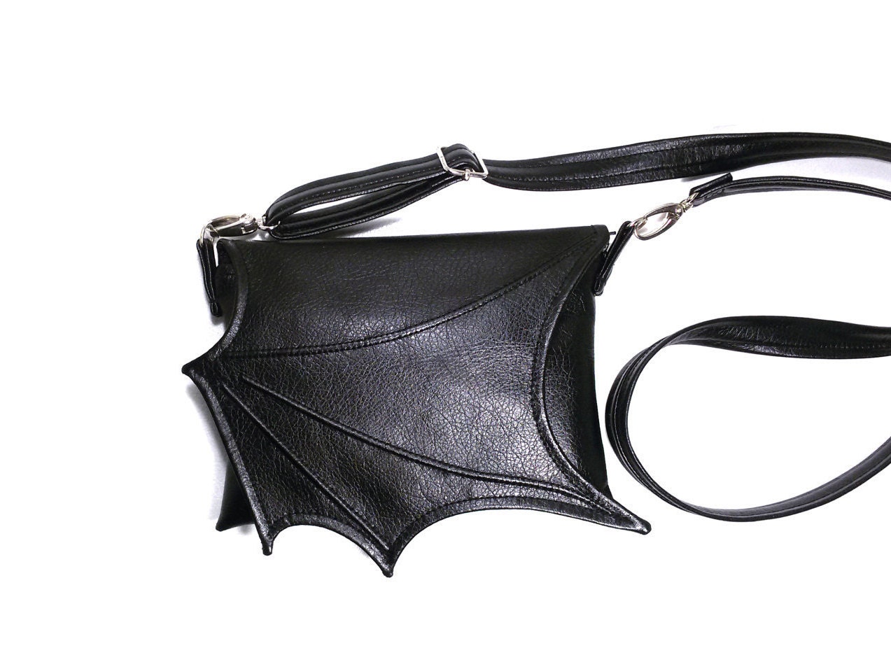 Black bat wing bag small crossbody bag black purse vegan Etsy