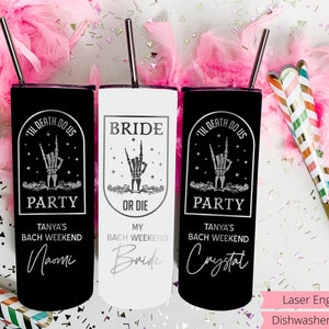 Halloween Bachelorette Party, Spooky Bachelorette Tumblers, Halloween Bachelorette, Till Death Do us Party, Bach Party Tumblers