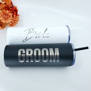 Bride and Groom Tumblers, Stainless Steel Tumblers, Bride and Groom Honeymoon Tumblers, Newlywed Tumbler, Honeymoon Cups, Bride and Groom