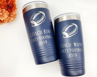 Football Coach Gift, Coffee Tumbler, Dishwasher Safe Coach Mug, Personalized Gift for Coach, Engraved Stainless Steel Tumbler, Christmas