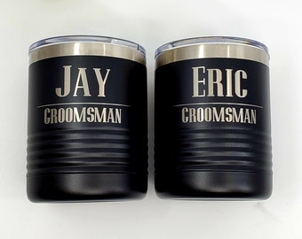 Regalo del padrino, vasos de 10 onzas, cóctel Lowball aislado de acero inoxidable, vaso pequeño personalizado, regalo del padrino, Lowball, copa de cóctel