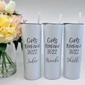 Personalized Girls Weekend Tumbler: Engraved Bachelorette Party Cups