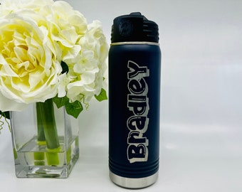 Garrafa de água infantil, garrafa de água personalizada, garrafa de água personalizada com tampa de rosca e canudo, garrafa de água esportiva, garrafa infantil