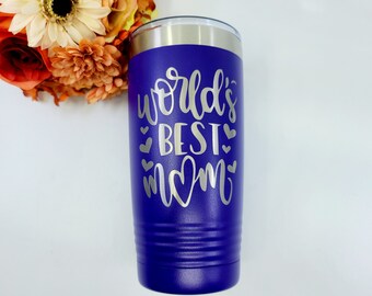 Personalized Travel Mug, Worlds Best Mom, Mom Gift, Mom Coffee Mug, Travel Cup, Travel Coffee Cup, Mothers Day Gift, Christmas Gift, Custom