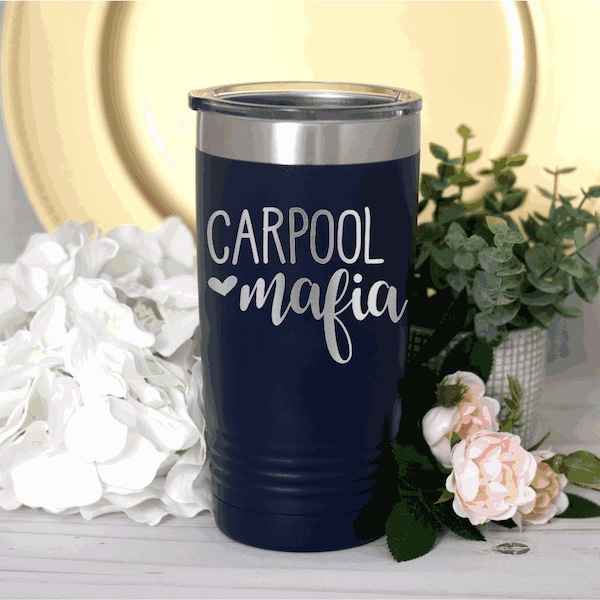 Travel Mug, Mom Travel Mug, Carpool Mafia, Funny Gift for Mom, Mother's Day Gift, Coffee Tumbler, Coffee Travel Cup, Insulated Travel Cup