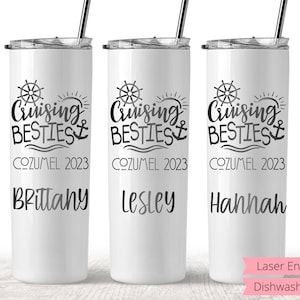 Personalized Cruise Tumbler: Girls Trip Besties, Laser Engraved
