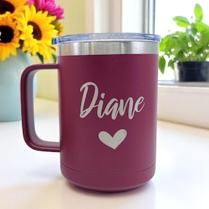 Custom Insulated Stainless Steel Coffee Mug with Lid for Teachers