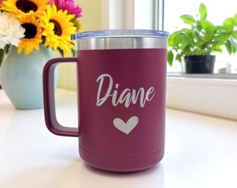 Custom Insulated Stainless Steel Coffee Mug with Lid for Teachers