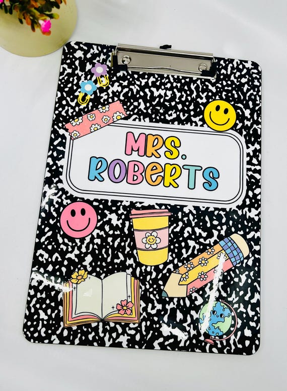 Personalized Teacher Clipboard: Composition Notebook Design