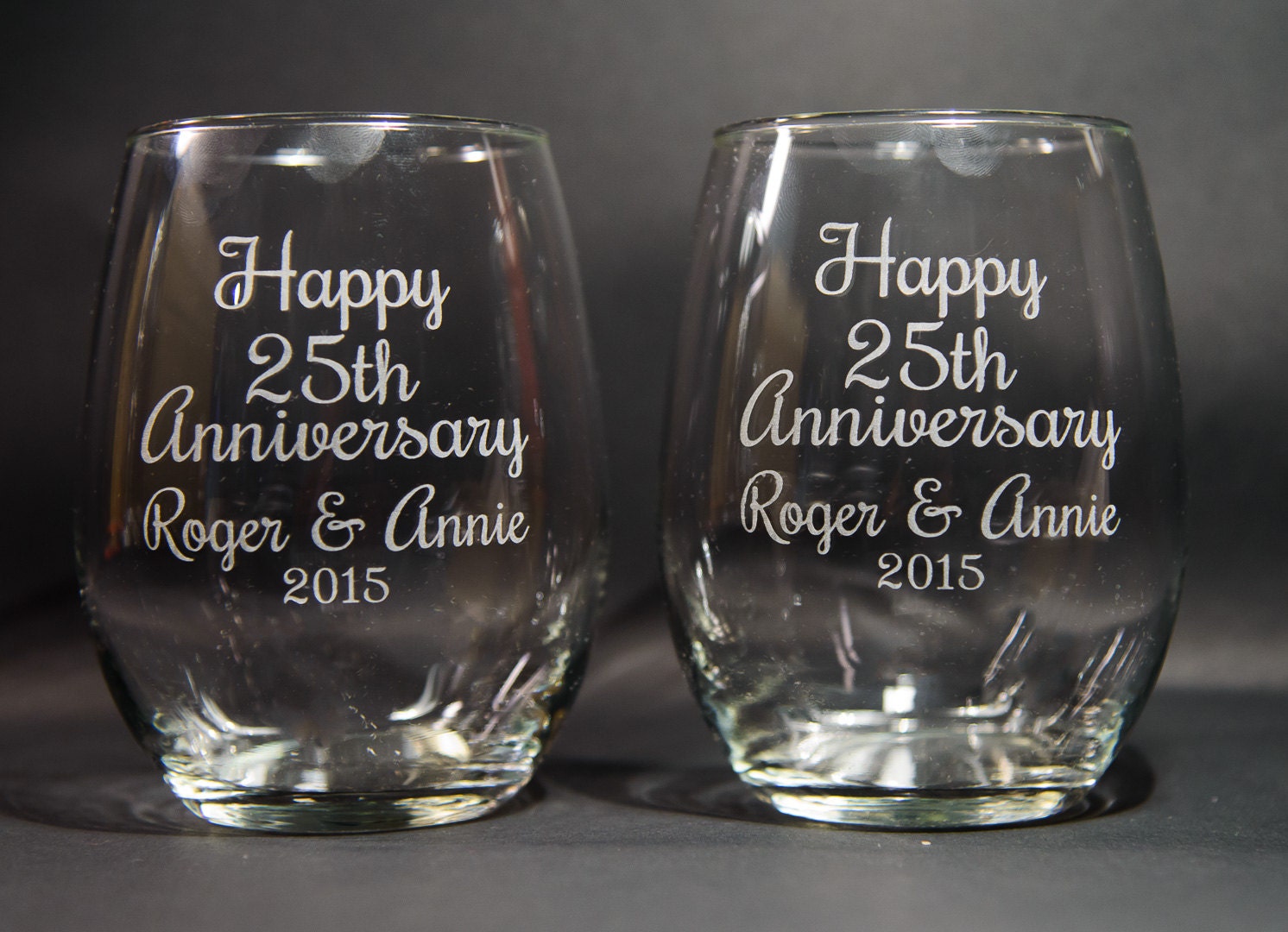 Platinum Anniversary Pair of Wine Glasses Details about   70th Wedding 