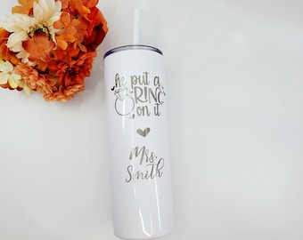 Bridal Shower Gift, Engagement Gift, He Put A Ring On It, Just Engaged Bride to Be, Newly Engaged