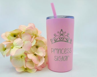 Princess Cup, Little Girls Tumbler, Stainless Steel Tumbler, Princess Tumbler, Birthday Girl Tumbler, Birthday Girl Gift, Princess Gift