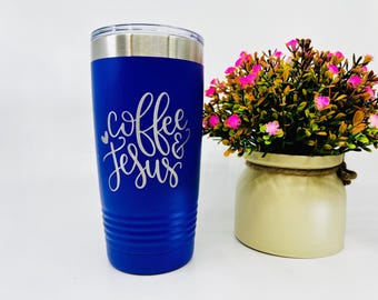 Kristen kaffekopp, resemugg, rostfritt stål 20 oz dricksglas, kaffe och Jesus