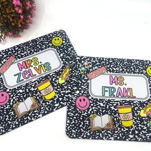 Personalized Teacher Mouse Pad, Composition Notebook, Teacher Notebook PNG, Custom Notebook Mouse Pad, Personalized Teacher Gift