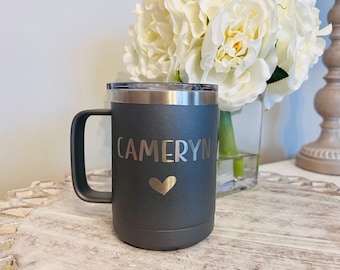 Insulated Coffee Mug with Lid: Personalized Stainless Steel Travel Mug