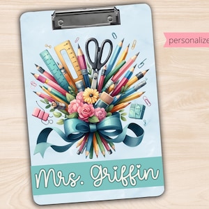 Personalized Teacher Clipboard, Custom Teacher Gifts & Back to School Essentials, Unique Notebook Clipboard for Educators
