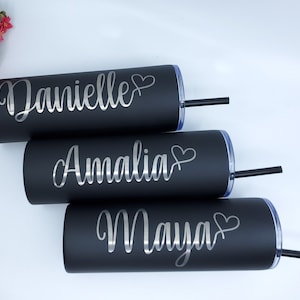 Custom Personalized Name Tumbler Girl&#39;s Trip Tumbler Cup Straw Bridesmaid Gift Wedding Mothers Day Birthday Cup maid of honor wedding party